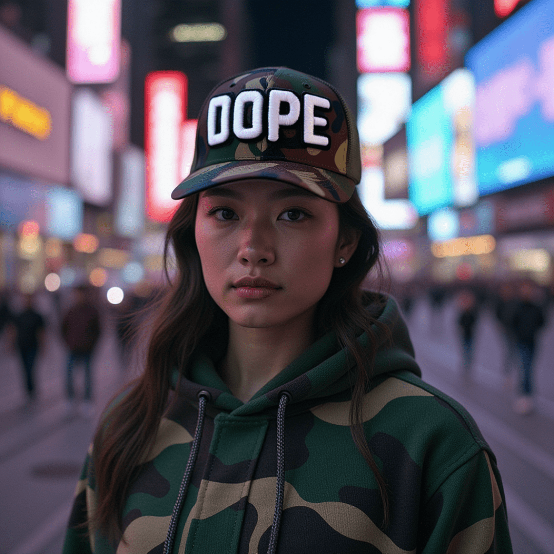 Glow In The Dark Dope Camo Patched Hat - Rebel P Customs