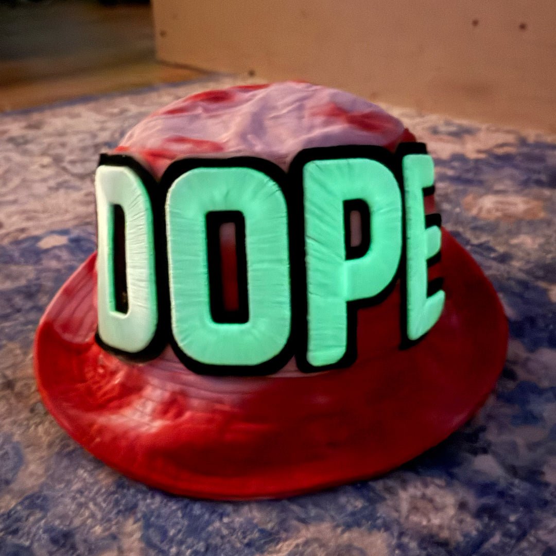 Glow In The Dark Dope Patched Unstructured Bucket Hat - Rebel P Customs