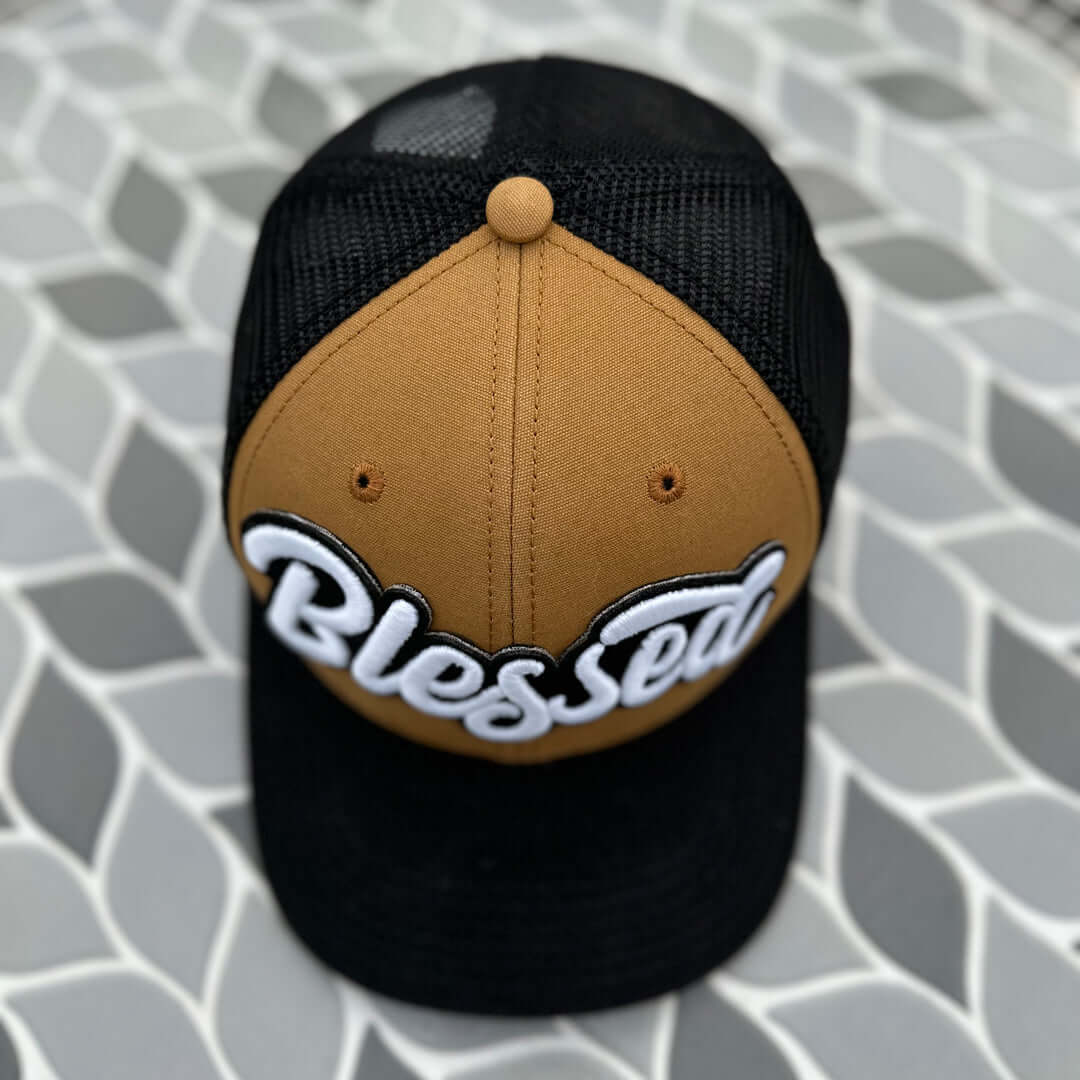 Glow In The Dark Blessed Patched Mid-Pro Snapback Trucker Cap