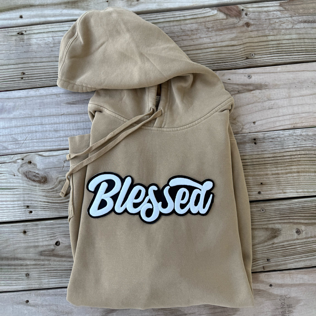 Glow In The Dark Blessed Patched Unisex Hoodie