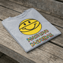 Peace Love Basketball Unisex Tri - Blend Crew Tee - Rebel P Customs