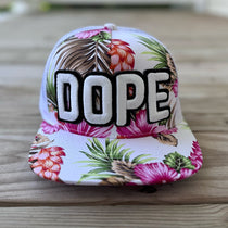 Pink Floral Glow In The Dark Dope Patched Mid - Pro Snapback Trucker Cap - Rebel P Customs
