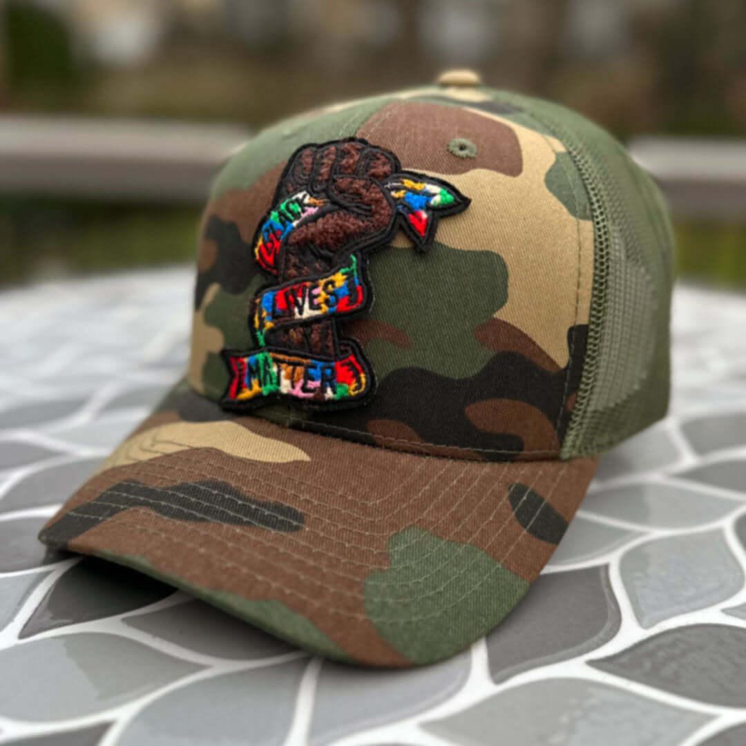 Power Black Lives Matter Camo Patched Hat - Rebel P Customs