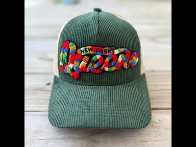 The City Collection Queens Chenille Patched Corduroy Trucker Hat - Rebel P Customs