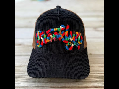 The City Collection Brooklyn Chenille Patched Corduroy Trucker Hat - Rebel P Customs