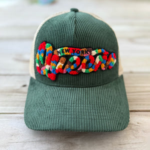 The City Collection Queens Chenille Patched Corduroy Trucker Hat - Rebel P Customs