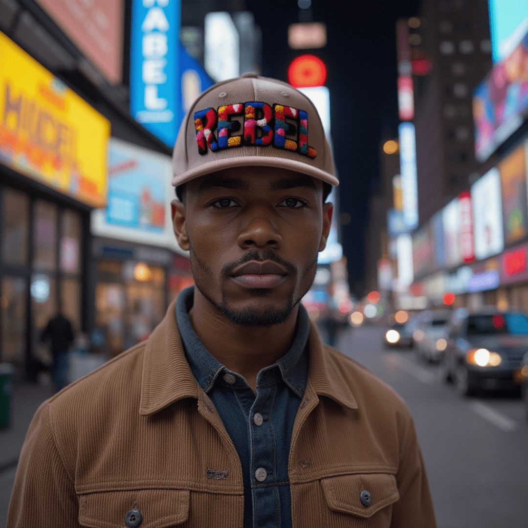 Rebel Chenille Patched Low Profile Structured Corduroy Hat - Rebel P Customs