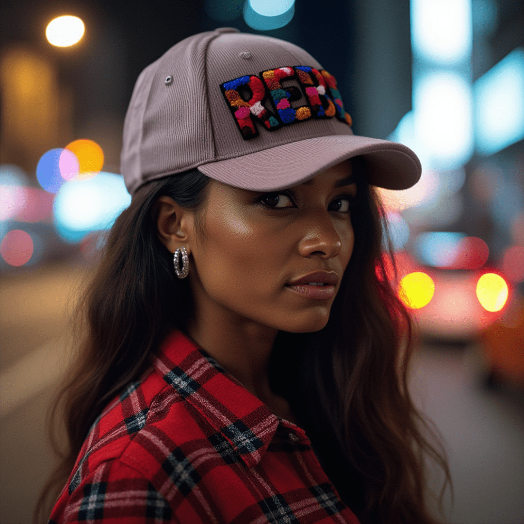 Rebel Chenille Patched Low Profile Structured Corduroy Hat - Rebel P Customs