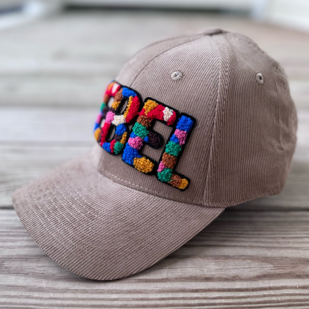 Rebel Chenille Patched Low Profile Structured Corduroy Hat - Rebel P Customs
