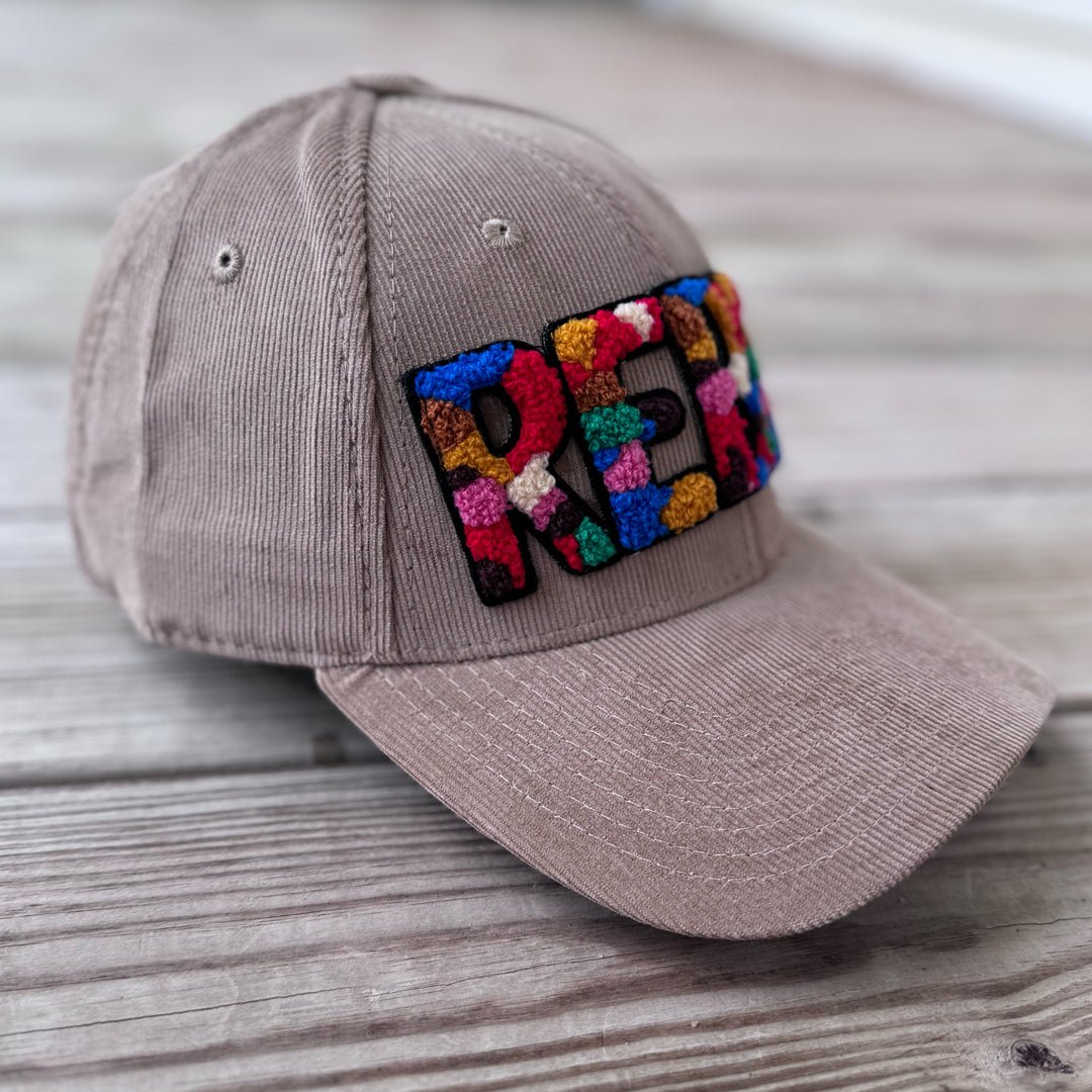 Rebel Chenille Patched Low Profile Structured Corduroy Hat - Rebel P Customs