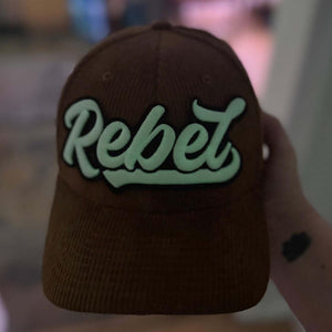 Rebel Glow In The Dark Patched Low Profile Structured Corduroy Hat - Rebel P Customs