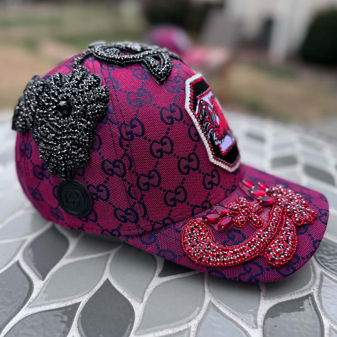Limited Edition Custom Beaded Multicolor Crystal Applique South Carolina Gamecocks Hat