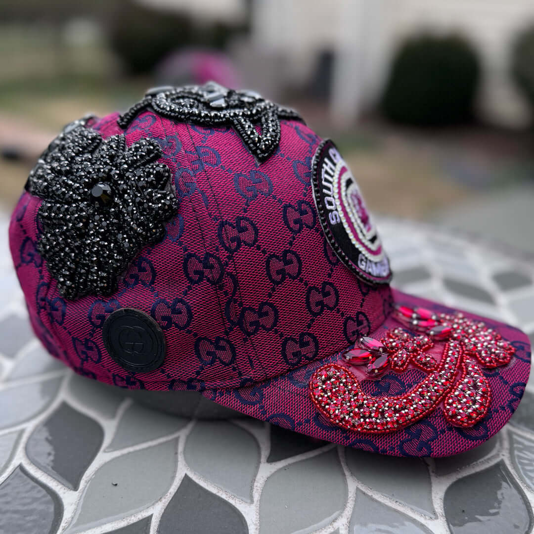 Limited Edition Custom Beaded Multicolor Crystal Applique South Carolina Hat