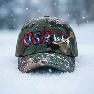 Team USA Hockey Camo Patched Hat - Rebel P Customs