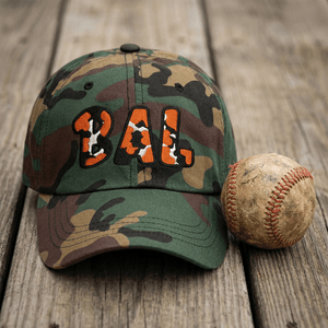 The City Collection BAL Baseball Camo Patched Hat - Rebel P Customs