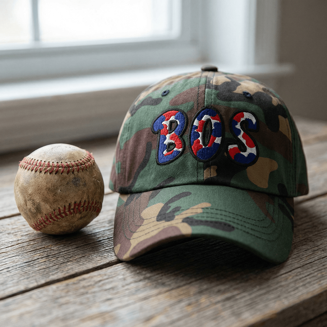 The City Collection BOS Baseball Camo Patched Hat - Rebel P Customs