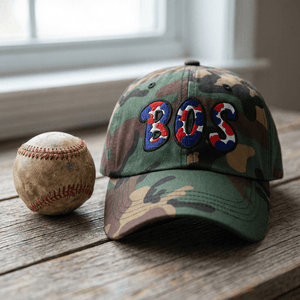The City Collection BOS Baseball Camo Patched Hat - Rebel P Customs