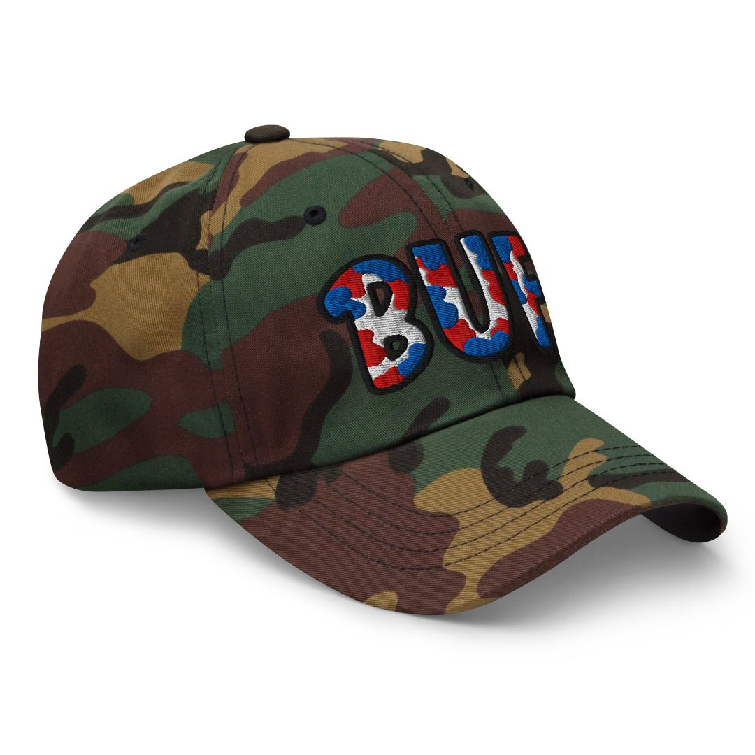 The City Collection BUF Football Camo Patched Hat - Rebel P Customs