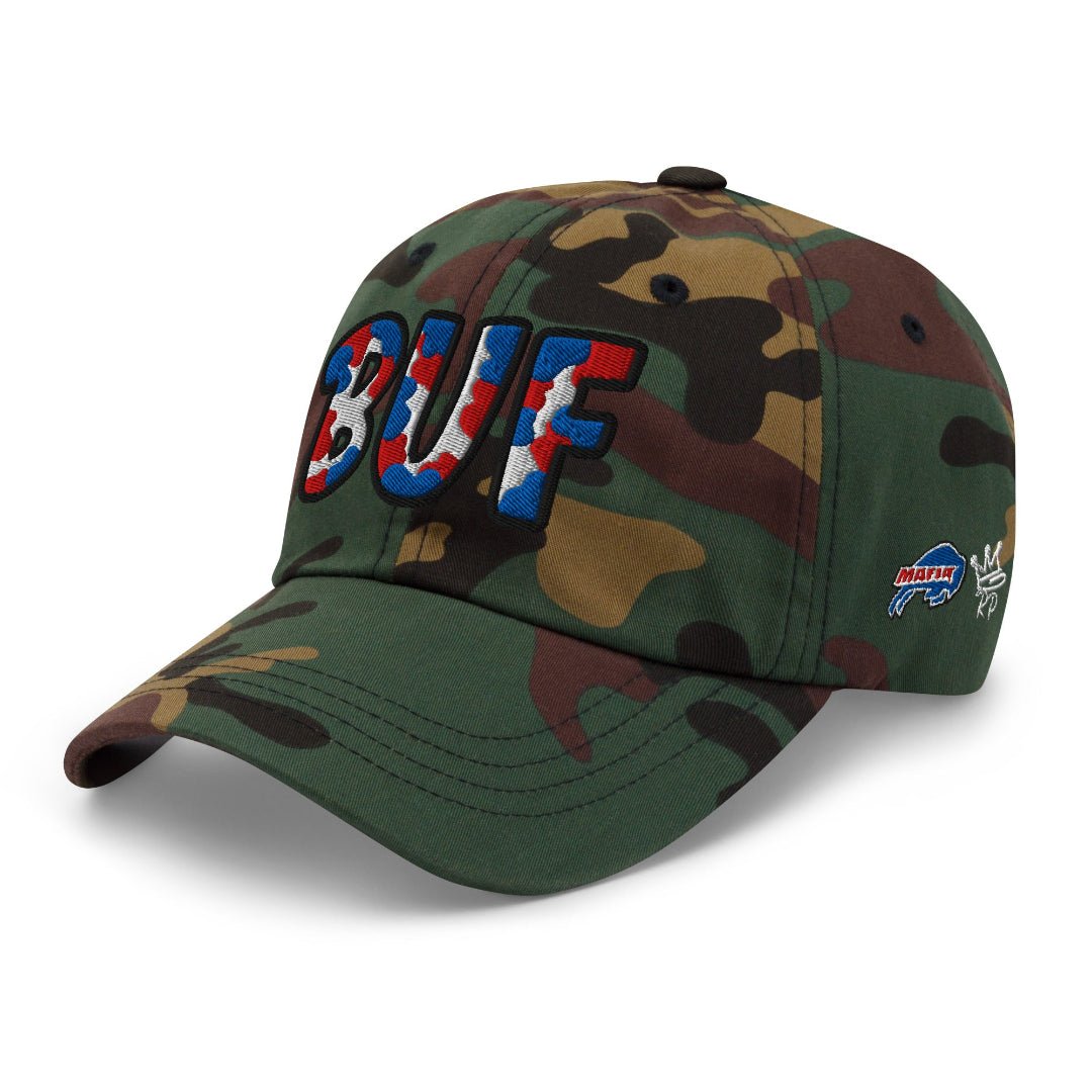 The City Collection BUF Football Camo Patched Hat - Rebel P Customs