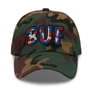 The City Collection BUF Football Camo Patched Hat - Rebel P Customs