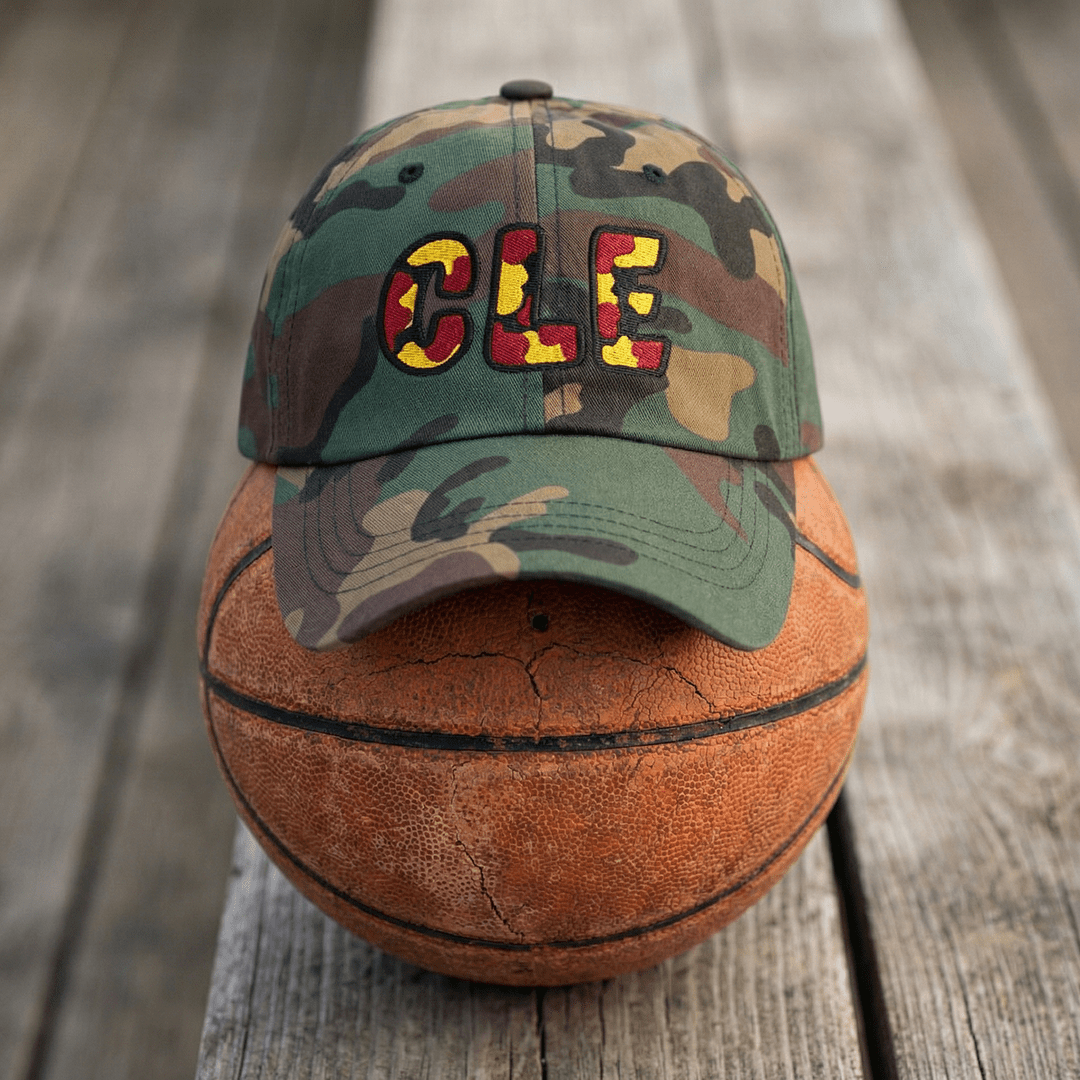 The City Collection CLE Basketball Camo Patched Hat - Rebel P Customs