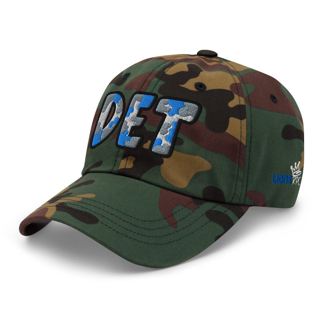 The City Collection DET Football Camo Patched Hat - Rebel P Customs