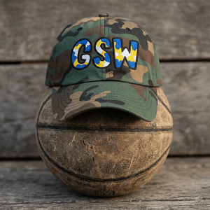 The City Collection GSW Basketball Camo Patched Hat - Rebel P Customs