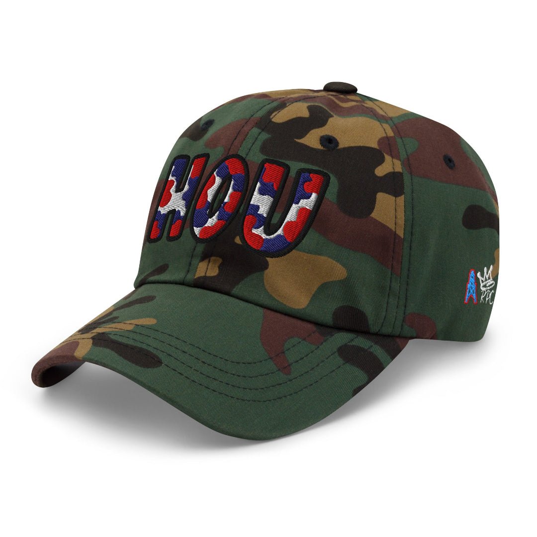 The City Collection HOU Football Camo Patched Hat - Rebel P Customs