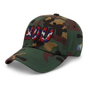 The City Collection HOU Football Camo Patched Hat - Rebel P Customs