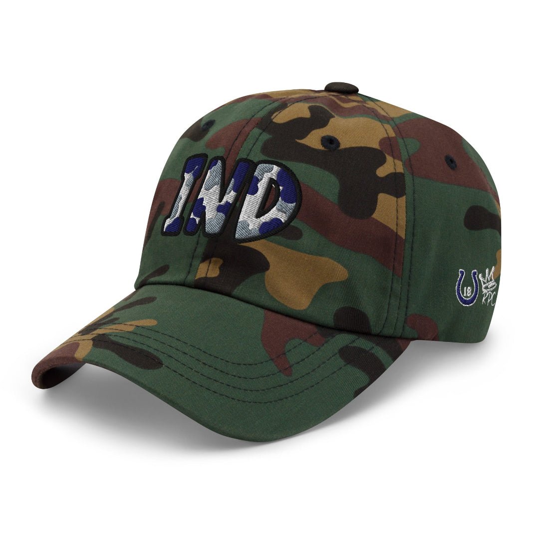 The City Collection IND Football Camo Patched Hat - Rebel P Customs