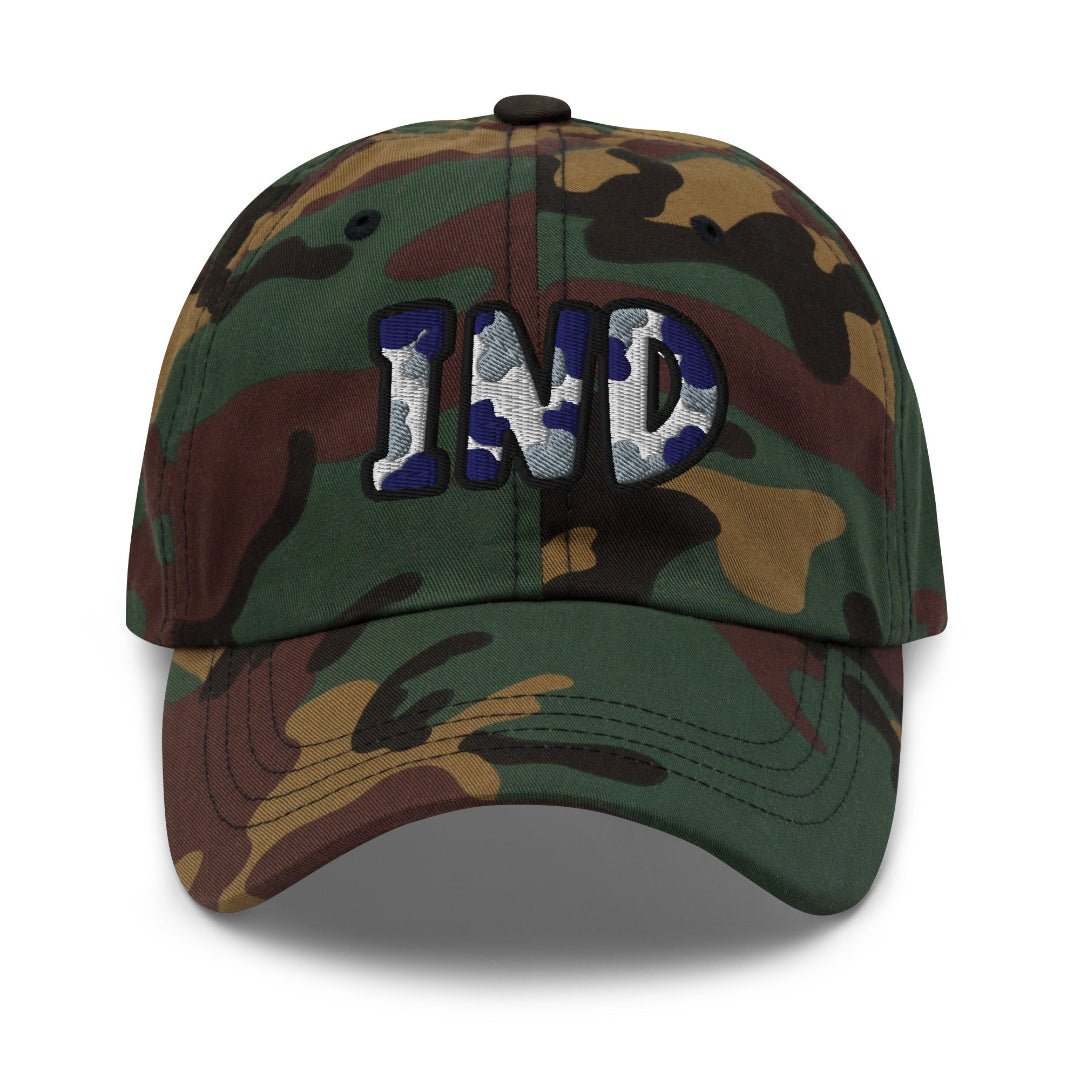 The City Collection IND Football Camo Patched Hat - Rebel P Customs