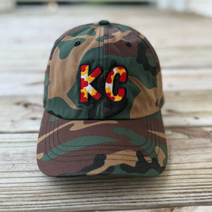 The City Collection KC Football Camo Patched Hat - Rebel P Customs