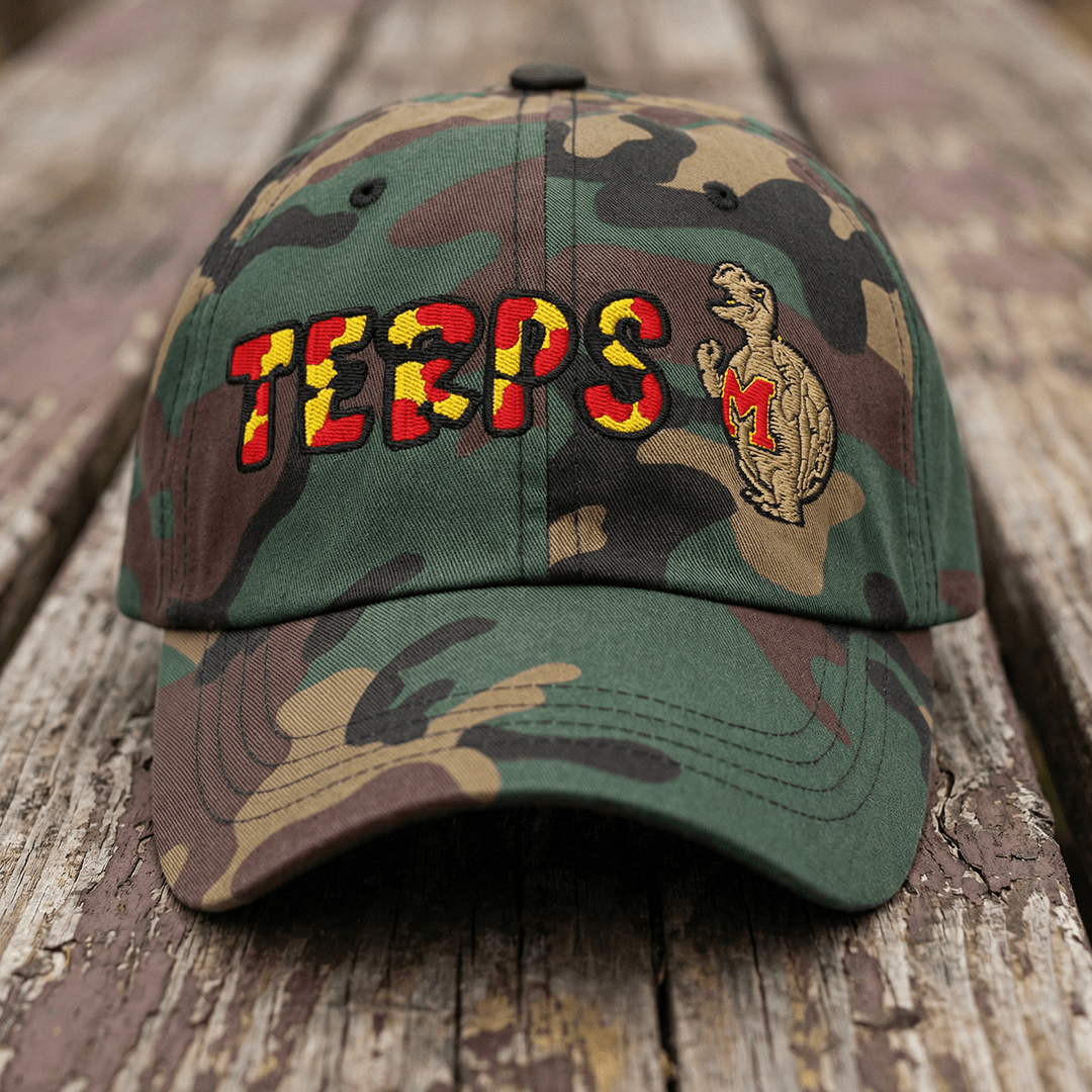 The City Collection Maryland Terps Camo Patched Hat - Rebel P Customs