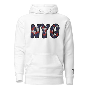The City Collection NYG Football Patched Unisex Hoodie - Rebel P Customs
