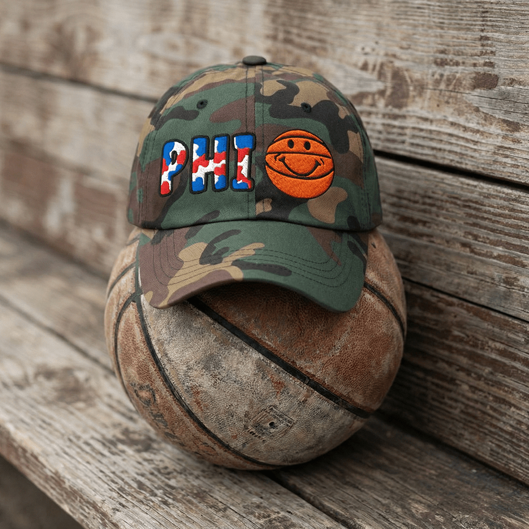 The City Collection PHI Basketball Camo Patched Hat - Rebel P Customs