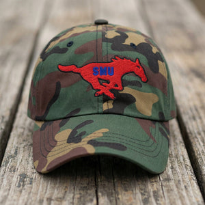 The City Collection SMU Logo Camo Patched Hat - Rebel P Customs