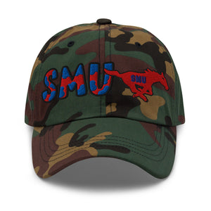 The City Collection SMU Mustang Camo Patched Hat - Rebel P Customs