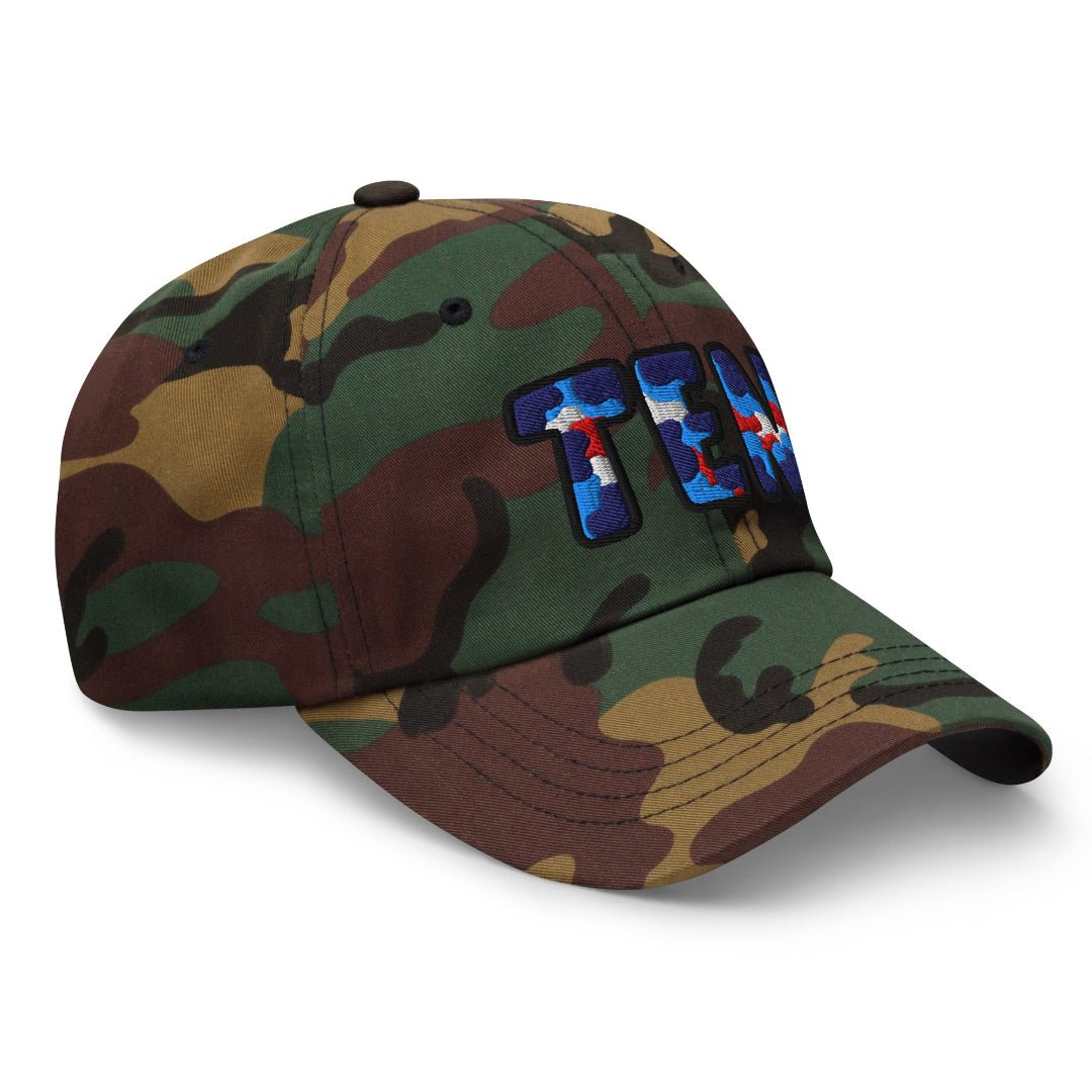 The City Collection TEN Football Camo Patched Hat - Rebel P Customs