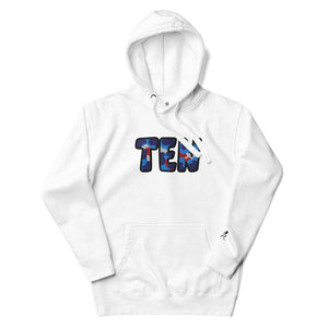 The City Collection TEN Football Patched Unisex Hoodie - Rebel P Customs