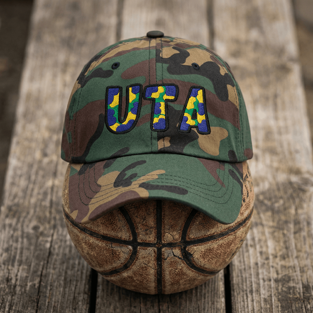 The City Collection UTA Basketball Camo Patched Hat - Rebel P Customs