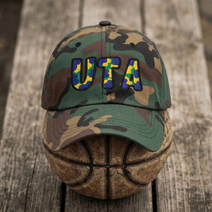 The City Collection UTA Basketball Camo Patched Hat - Rebel P Customs