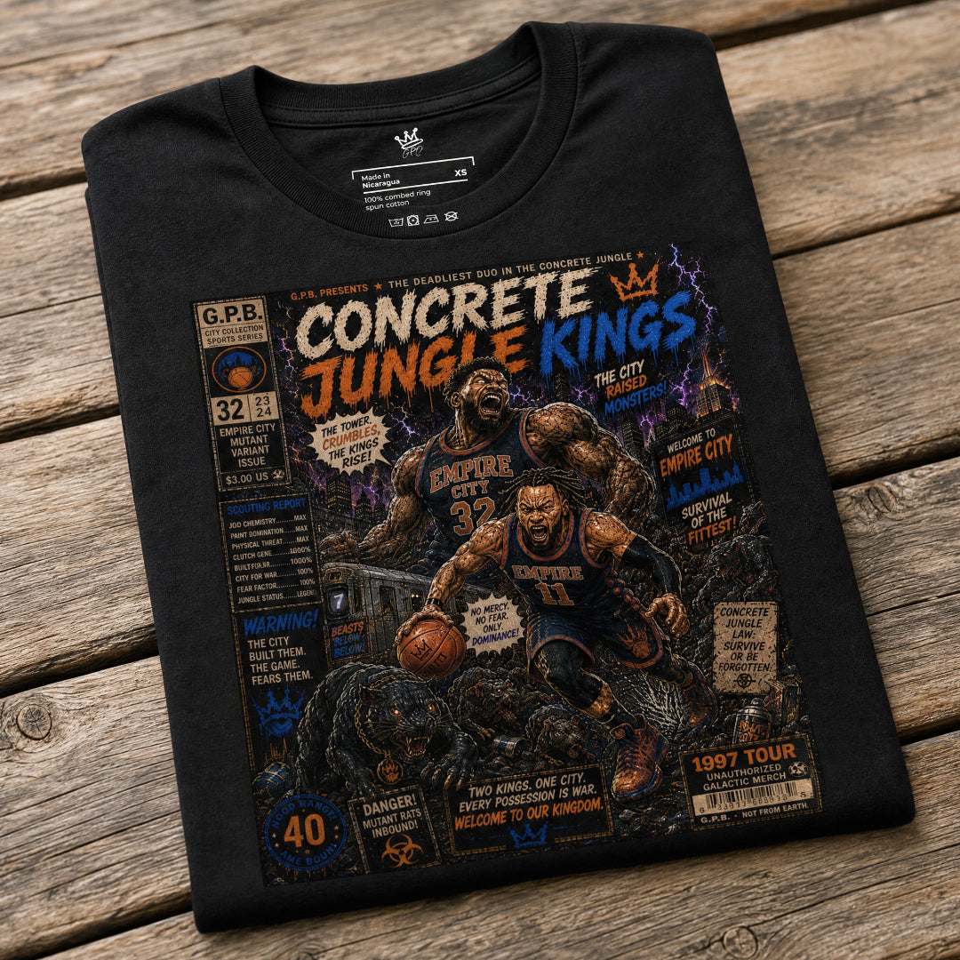 Folded Garbage Pail Ballers “Concrete Jungle Kings” Vintage Hardwood Unisex T-Shirt - Rebel P Customs