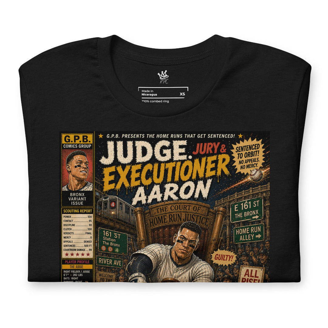 Closeup View Garbage Pail Ballers™ “Judge, Jury & Executioner” Vintage Diamond Classics Unisex T-Shirt - Rebel P Customs