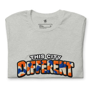 Folded  Vintage Hardwood Classics “This City Different” graphic unisex basketball t-shirt - Rebel P Customs