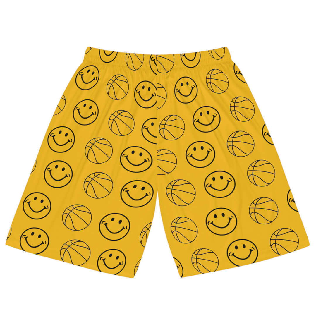 Unisex All Over Print Yellow Smiley Basketball Shorts