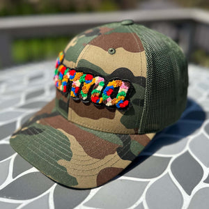 Chenille Dope Camo Patched Hat