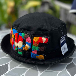 Chenille Dope Black Patched Unstructured Bucket Hat - Rebel P Customs