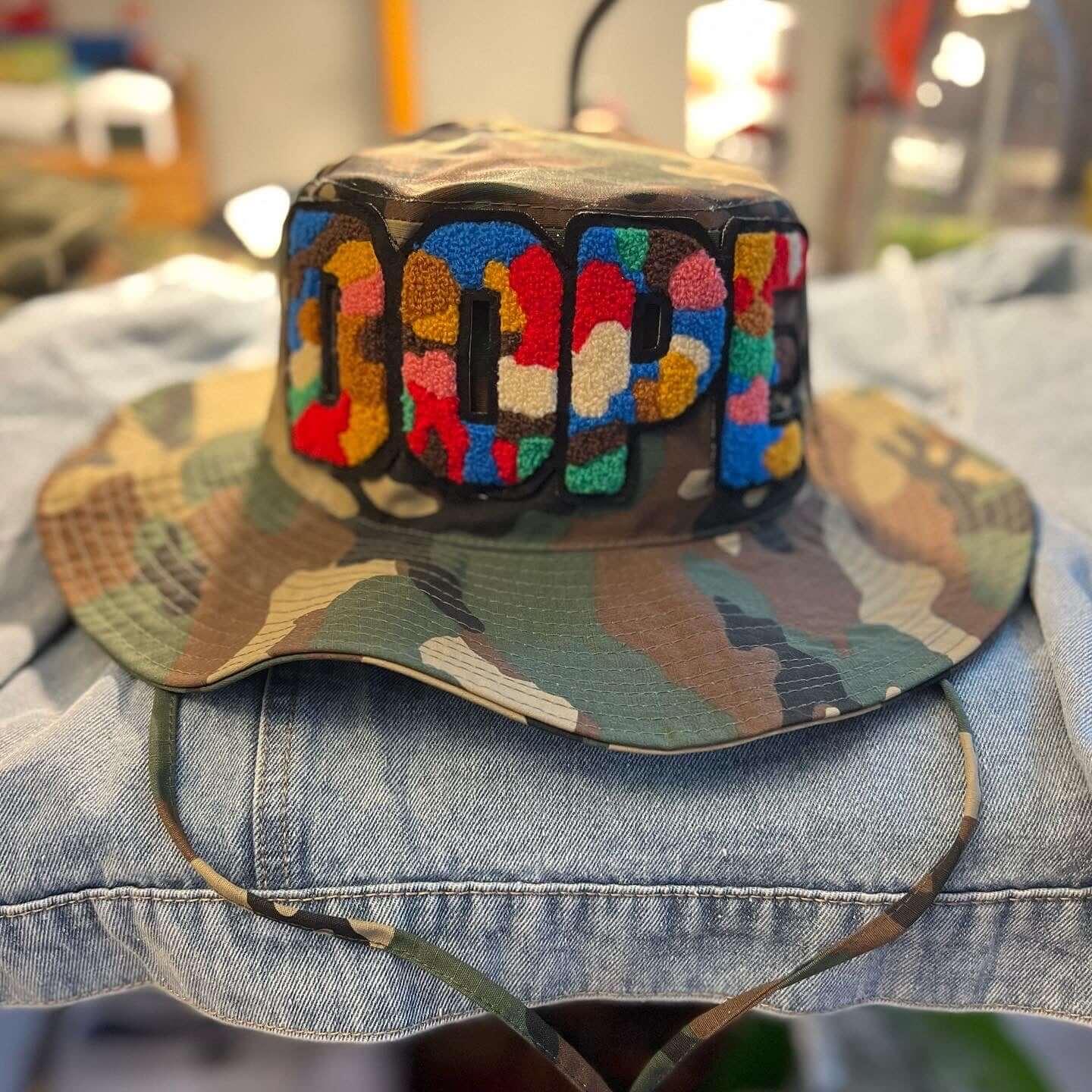 Chenille Dope Camo Patched Boonie Hat - Rebel P Customs