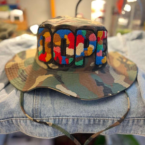 Chenille Dope Camo Patched Boonie Hat - Rebel P Customs