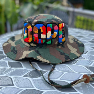 Chenille Dope Camo Patched Boonie Hat - Rebel P Customs